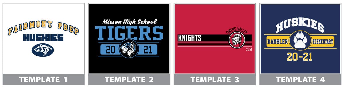 Spirit Wear Templates 1-4